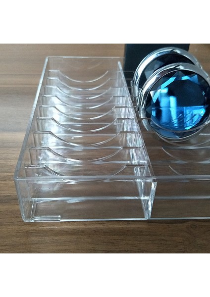 Şeffaf Akrilik Toz Kek Ekran Standı Durumda Mücevher Kutusu Makyaj Organizatör Kozmetik 20 Yuvaları Depolama Tutucu | Saklama Kutuları ve bidon fırsatları