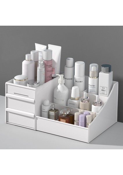 Büyük Hacimli Kozmetik Saklama Kutuları Makyaj Organizatör Kutusu Kozmetik Için Duvar Plastik Makyaj Organizatör Takı Çekmece Konteyner | Makyaj Organizatörleri fırsatları