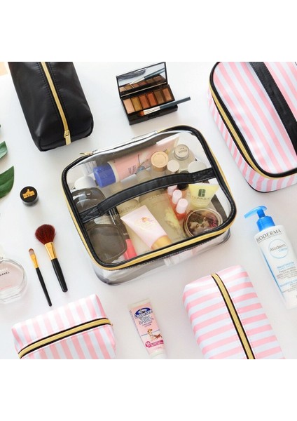 Seyahat Tuvalet Çantası Pvc Şeffaf Kozmetik Çantası Set Pembe Makyaj Organizatör Kılıfı Makyaj Kılıfı Güzellik Vanity Necessaire Seyahat | Kozmetik Çanta ve davalar fiyatları