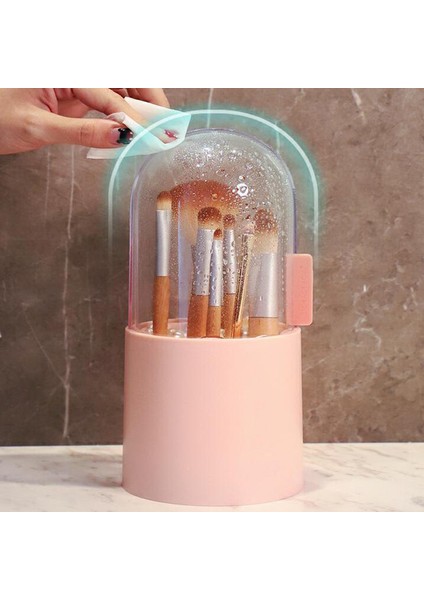 Makyaj Fırça Saklama Kutusu Makyaj Organizatör Kozmetik Ruj Ekran Standı Kaş Kalem Varil Plastik Kutu Toz Geçirmez Büyük fiyatları