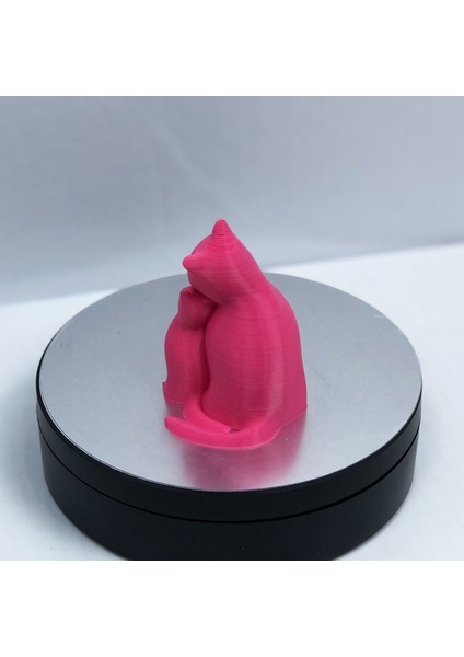 3D Anne ve Yavru Kedi Figürlü Biblo / Oyuncak modelleri