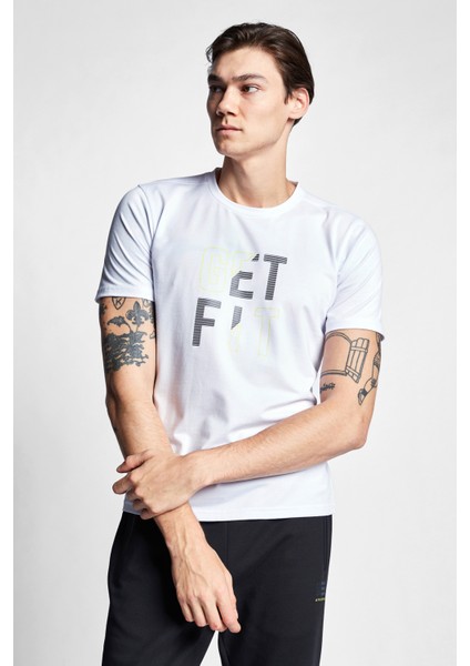 Beyaz Erkek Kısa Kollu T-Shirt 22B-1123