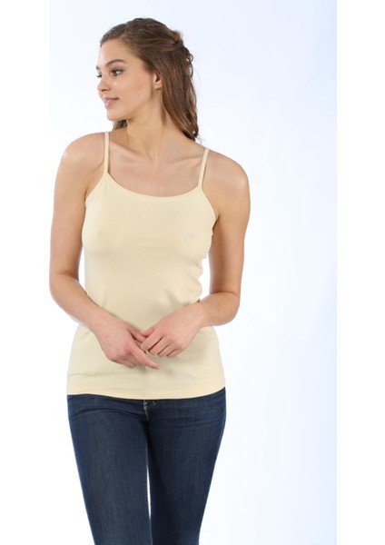 Kadın Ince Askılı Atlet Krem | K23319