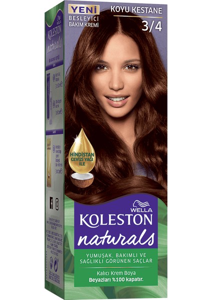 Wella Naturals Saç Boyası Koyu Kestane 3/4 fiyatları
