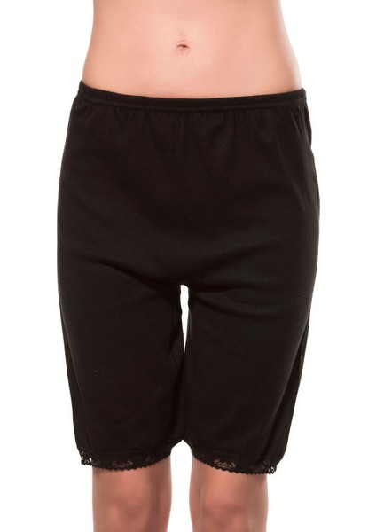 Kadın Ribana Dantelli Paçalı Siyah | K0114