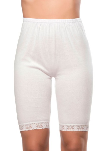 Kadın Ribana Dantelli Paçalı Beyaz | K0114