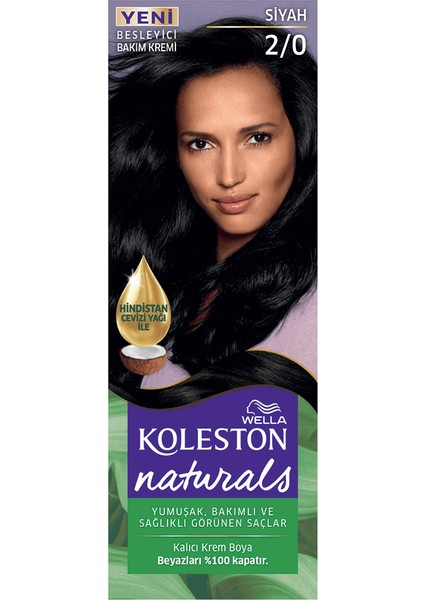 Wella Naturals Siyah Saç Boyası 2/0