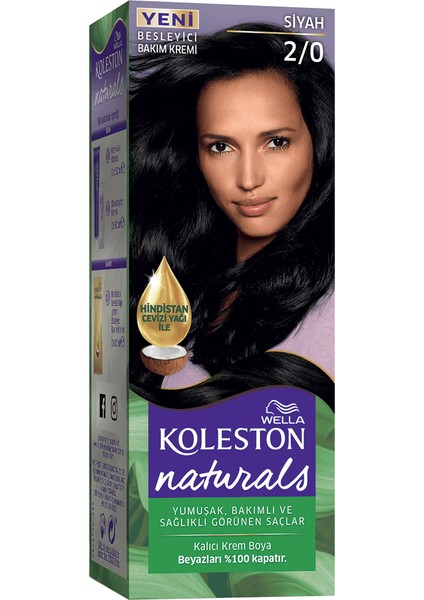Wella Naturals Siyah Saç Boyası 2/0 fiyatları
