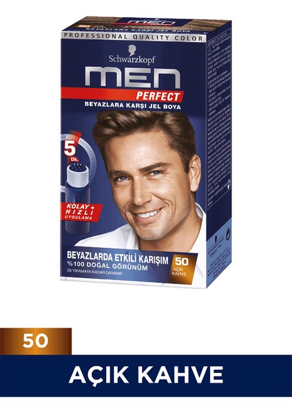 Men Perfect Saç Boyası No: 50 Açık Kahve fiyatları