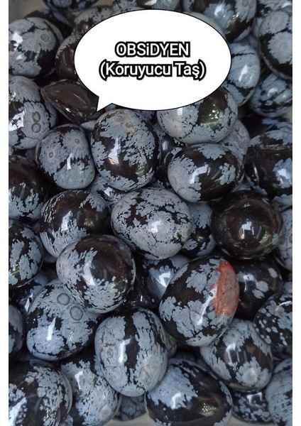 Koruyucu Taş Obsidyen Doğal Taş Tamburlanmış Parça
