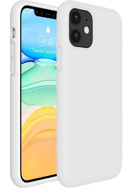 Apple iPhone 11 Pro Silikon Case Mikrofiber Iç Arka Koruma Telefon Kılıfı Beyaz