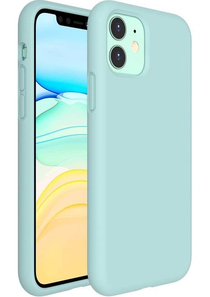 Apple iPhone 11 Pro Max Silikon Case Mikrofiber Iç Arka Koruma Telefon Kılıfı Turkuaz