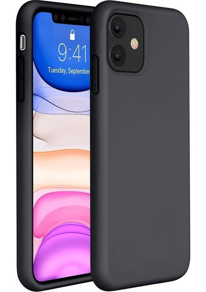 Apple iPhone 12 Pro Max Silikon Case Mikrofiber Iç Arka Koruma Telefon Kılıfı Siyah