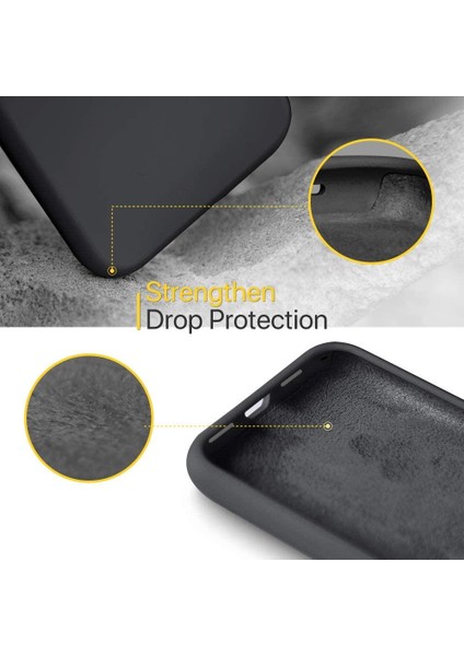 Apple iPhone 12 Pro Max Silikon Case Mikrofiber Iç Arka Koruma Telefon Kılıfı Siyah