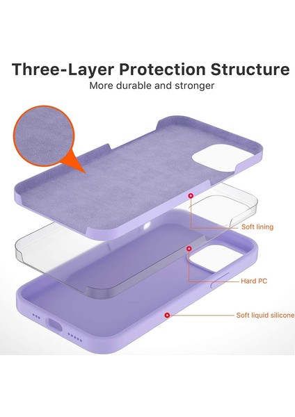 Apple iPhone 12 Pro Max Silikon Case Mikrofiber Iç Arka Koruma Telefon Kılıfı Lila