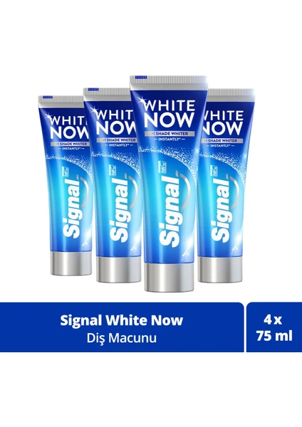 Diş Macunu White Now Anında +1 Ton Beyaz Dişler 75 Ml X4 Adet