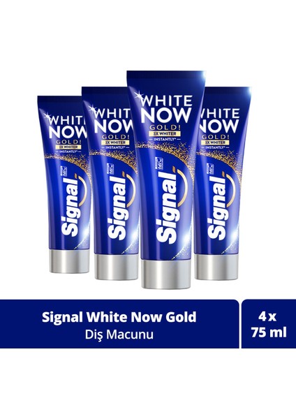 White Now Diş Macunu Gold Anında 3 Kat Beyazlık 75 Ml X4