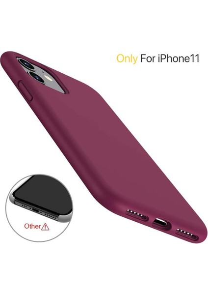 Apple iPhone 11 Pro Max Silikon Case Mikrofiber Iç Arka Koruma Telefon Kılıfı Violet