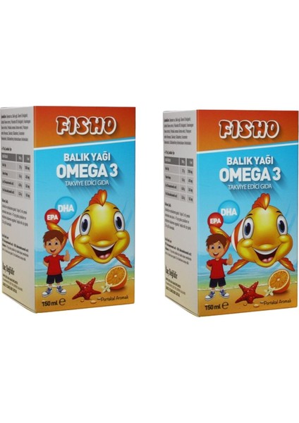 2 Kutu Fisho Balık Yağı Şurubu 150 Ml
