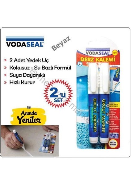 Vodaseal 2li Derz Kalemi - Beyaz fiyatları