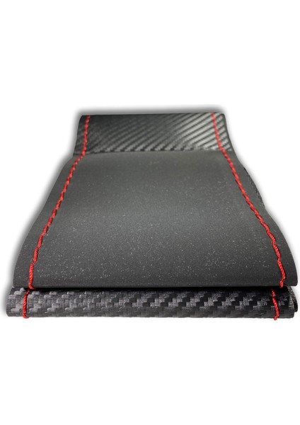 Karbon Alcantra Kırmızı Dikişli Direksiyon Kılıfı