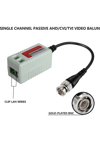 Bnc Video Balun Pasif Sinyal Alıcı-Vericileri Hd-Cvı/tvı/ahd Cctv Güvenlik Kamerası Cat5/5e/6 modelleri
