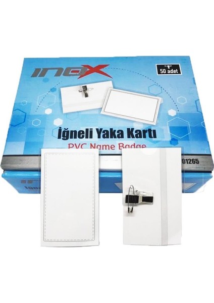 Inox Iğneli Yaka Kartı 50'li