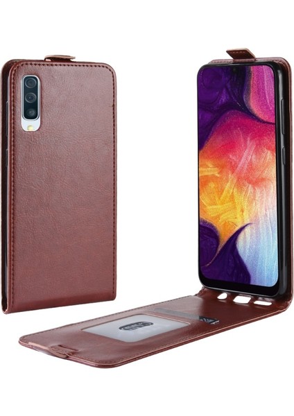 Samsung Galaxy A50 / A50S / A30S Için Deri Mobil Kapaklı Kılıf Kahverengi (Yurt Dışından)