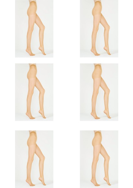 Bayan Lycra Fıt 15 6 Lı Külotlu Çorap Ten