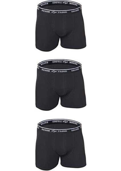 Likralı Erkek Boxer 0060 3 Lü | Siyah