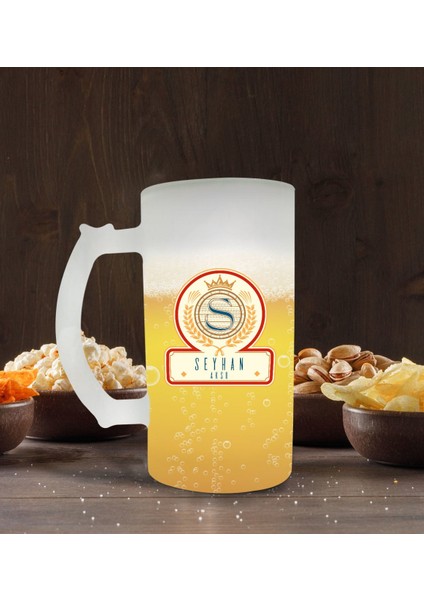 Kişiye Özel Isimli Buzlu Cam Bira Bardağı 50CL-107