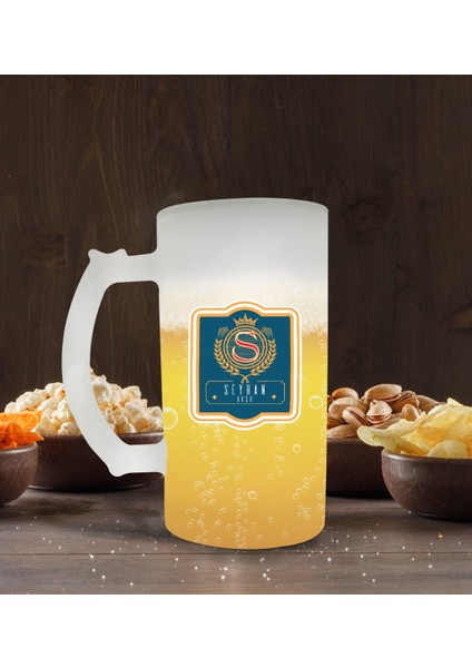 Kişiye Özel Isimli Buzlu Cam Bira Bardağı 50CL-106