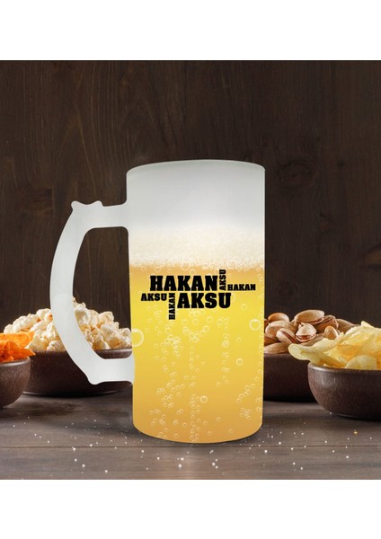 Kişiye Özel Isimli Buzlu Cam Bira Bardağı 50CL-29