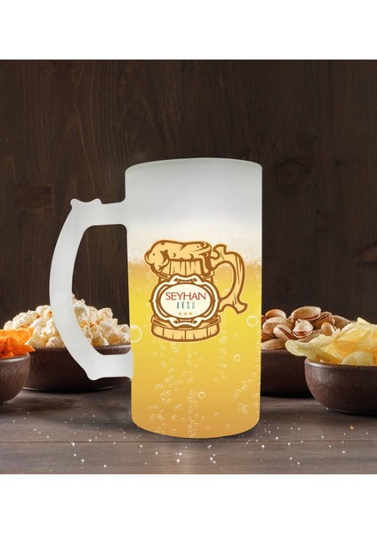 Kişiye Özel Isimli Buzlu Cam Bira Bardağı 50CL-108