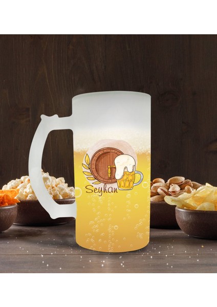 Kişiye Özel Isimli Buzlu Cam Bira Bardağı 50CL-102