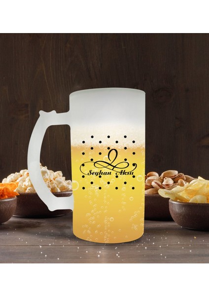 Kişiye Özel Isimli Buzlu Cam Bira Bardağı 50CL-4