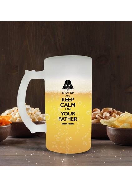 Kişiye Özel Babalar Gününe Özel Buzlu Cam Bira Bardağı 50CL-1