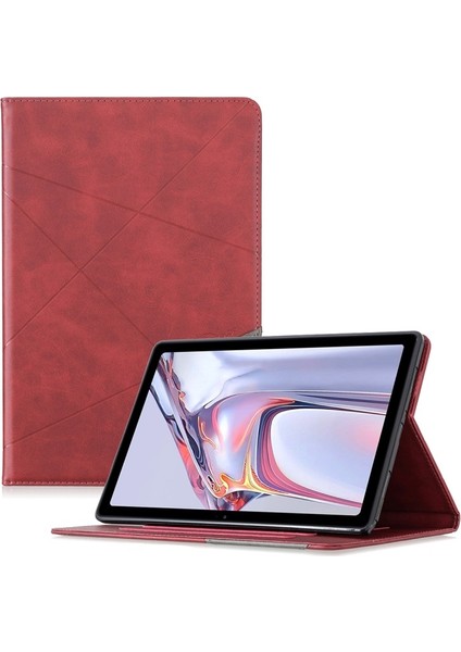Samsung Galaxy Tab A7 10.4 Için Geometrik Desen Tasarım Deri Tablet Kılıfı (Yurt Dışından)