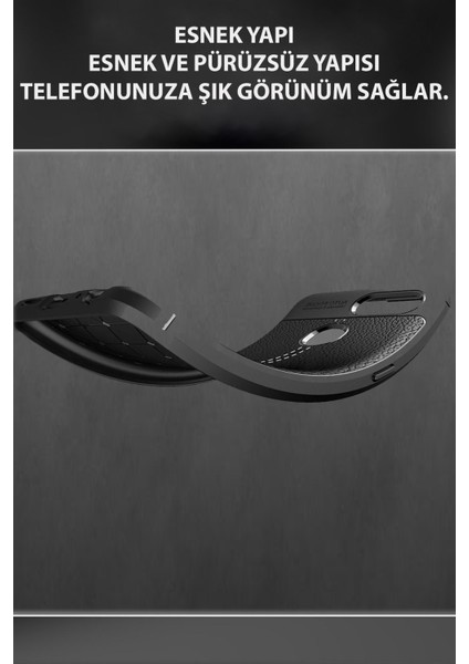 Caseworld Xiaomi Poco M4 Pro Kılıf Darbe Korumalı Deri Görünümlü Silikon Arka Kapak - Siyah