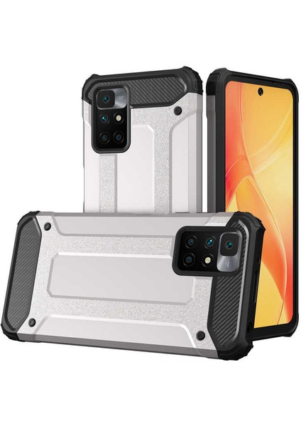 Case World Caseworld Xiaomi Redmi Note 11 4g Kapak Çift Katmanlı Zırh Tank Kılıf - Gri