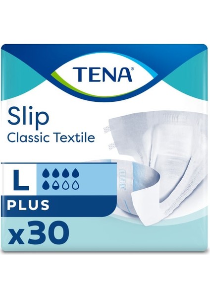 Slip Classic Plus Tekstil Bel Bantlı Hasta Bezi, Büyük Boy (L), 5.5 Damla, 30'Lu 3 Paket 90 Adet fiyatları