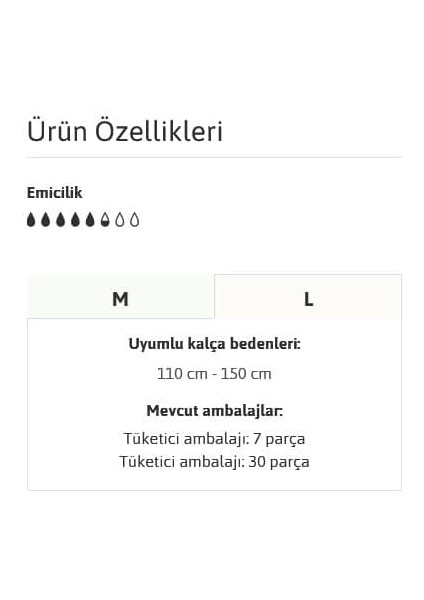 Slip Classic Plus Tekstil Bel Bantlı Hasta Bezi, Büyük Boy (L), 5.5 Damla, 30'Lu 3 Paket 90 Adet fırsatları