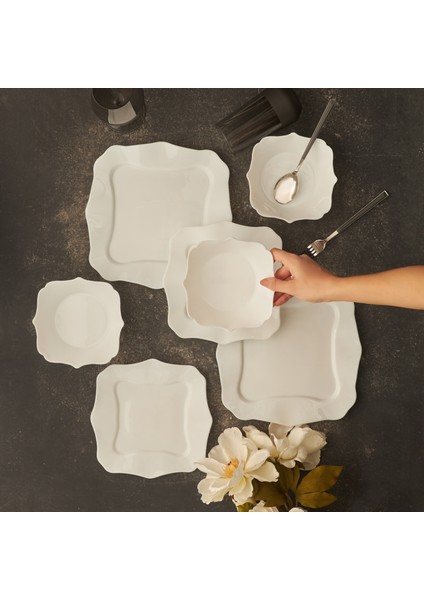 Olivia 18 Parça Beyaz Opal Cam Yemek Takımı 6 Kişilik Şık Tasarım fiyatları