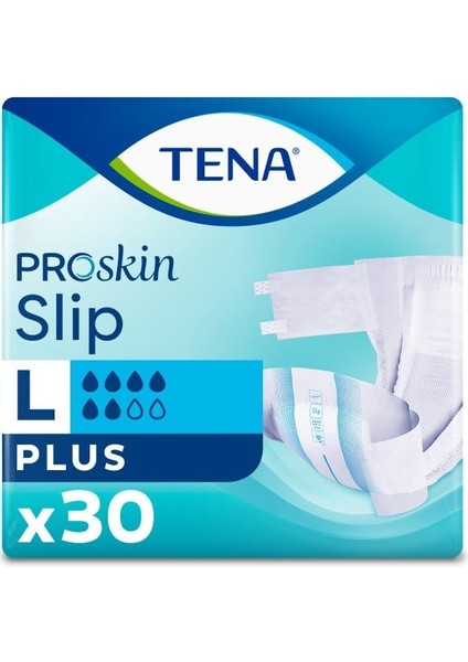 Proskin Slip Plus Bel Bantlı Hasta Bezi, Büyük Boy (L), 6 Damla, 30'Lu 3 Paket 90 Adet