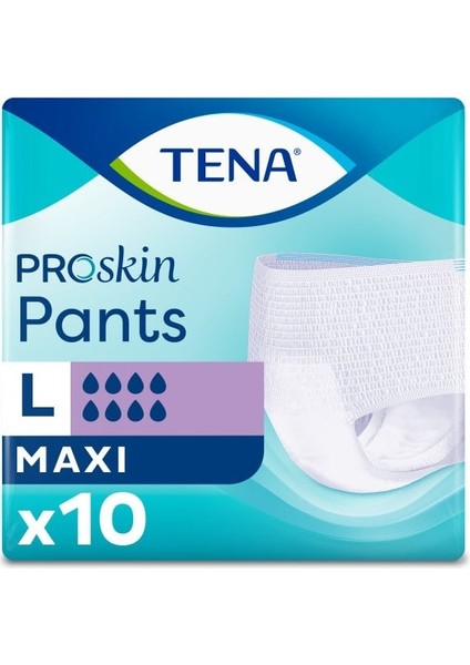 Proskin Pants Maxi Emici Külot, Büyük Boy (L), 8 Damla, 10'Lu 4 Paket 40 Adet