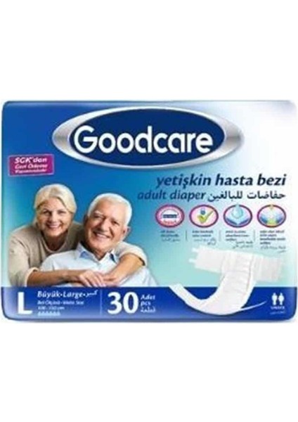 Good Care Goodcare Bel Bantlı Yetişkin Hasta Bezi Large 30'lu 2 Paket 60 Adet