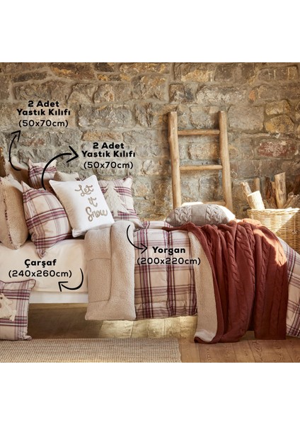 Karaca Home Woodland Bej Çift Kişilik Cozy Comfort Set