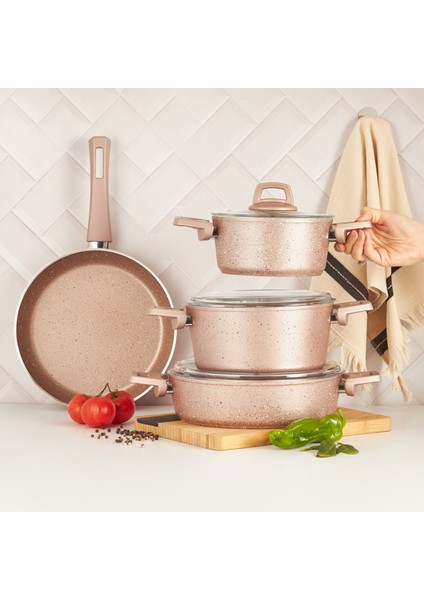 Biogranit Pink 7 Parça Tencere Seti fiyatları