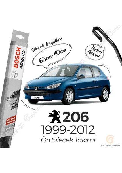 Peugeot 206 Muz Silecek Takımı (1999-2012) Bosch Aeroeco