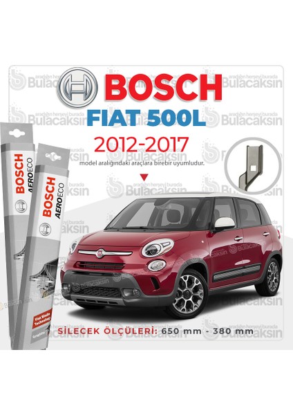 Fiat 500L Muz Silecek Takımı (2013-2017) Bosch Aeroeco